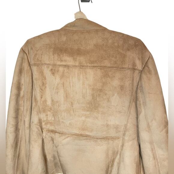 NINE & COMPANY Vintage 90s Faux Suede & Fur Coat Womens Size 14 EUC - Picture 7 of 8